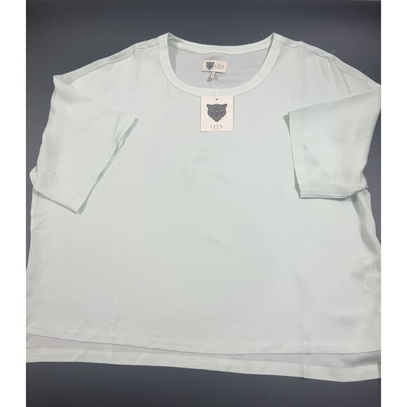 LITA by Ciara NWT 100% Silk‎ Top Oversized Sprout Green Size Large MSRP $198 - Picture 3 of 4